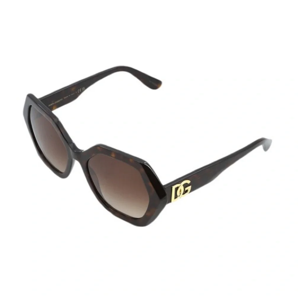 New Authentic Dolce & Gabbana DG4406 502/13 Gradient Brown Hexagonal Sunglasses